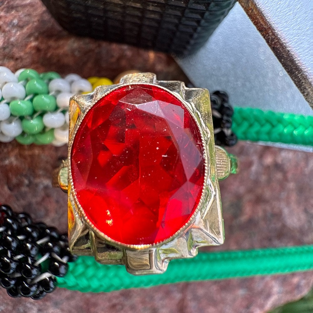 Bold Red and Gold Elegant Ring